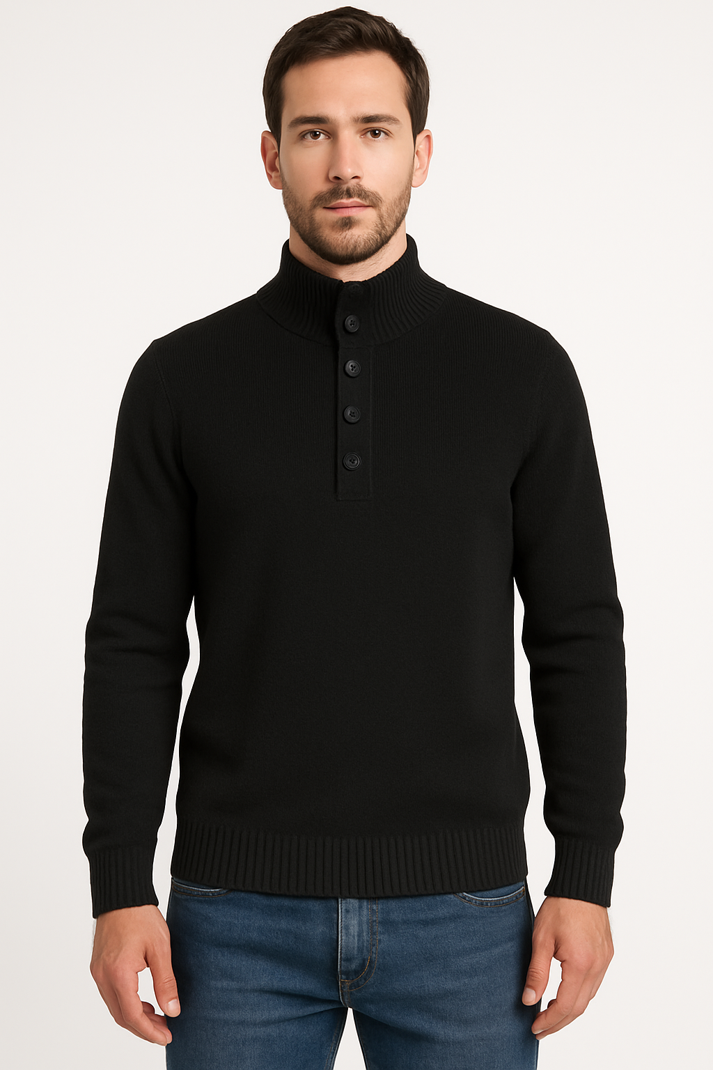 Maglione Full Zip Nero