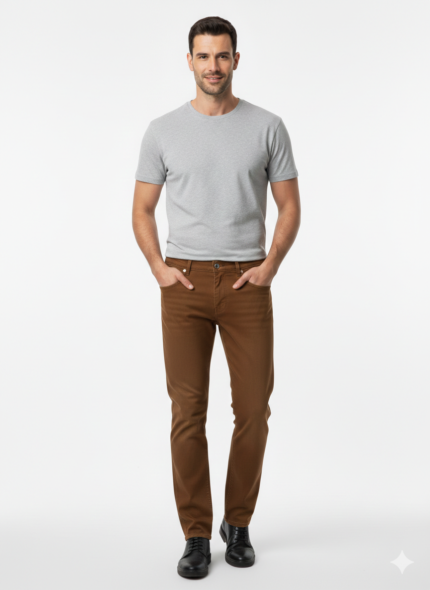 Pantalone 5 tasche Tabacco