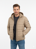 Piumino cappuccio Beige